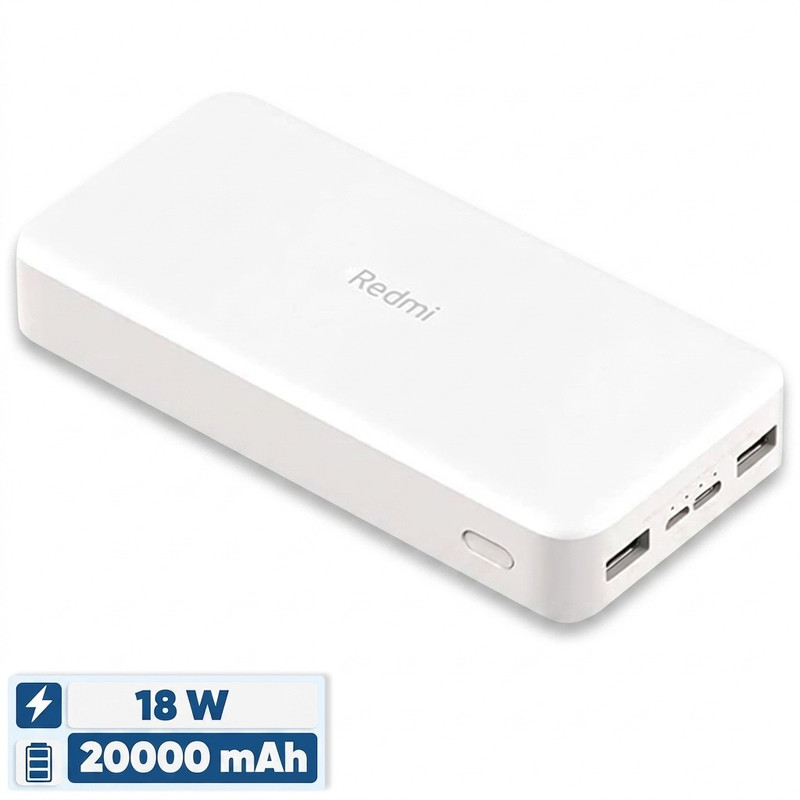 پاوربانک 18 وات شیائومی مدل Redmi ظرفیت 20000 میلی آمپرساعت
